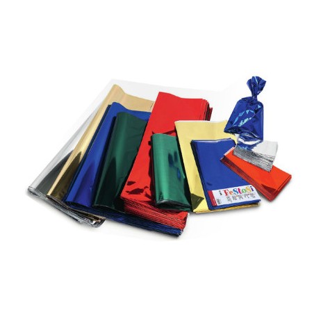 1 - SACCHETTO REGALO METAL 20X35 ROSSO -50pz 592402