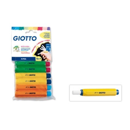 1 - FILA GIOTTO RUBERCOLOR Conf.6 pz Portagessi in plastica - Colori Assortiti 6923