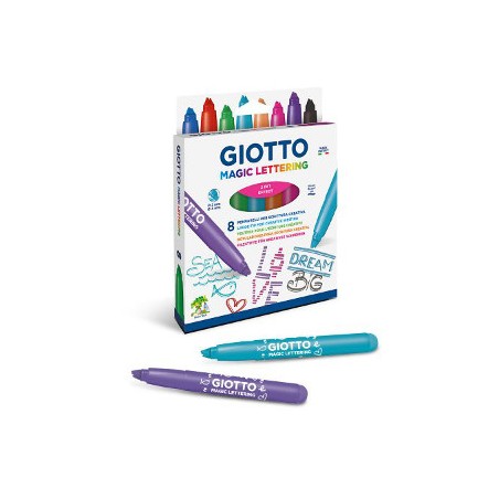 1 - FILA 8 colori Pennarelli Giotto Lettering 2 in 1 426500