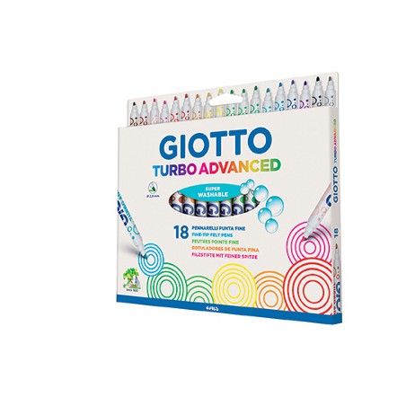 1 - FILA Giotto Turbo Advanced Pennarelli a Spirito Punta Fine 18 Colori 4262