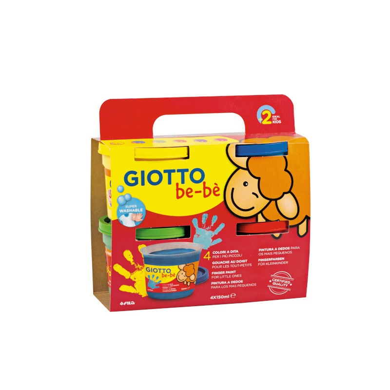 Giotto Be-Bè Super Colori a Dita 4 barattoli 150 ml 467200