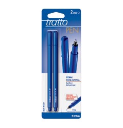 1 - FILA Tratto Pen Metal Penna a Punta Sintetica Colore BLU 2 Pezzi  030801