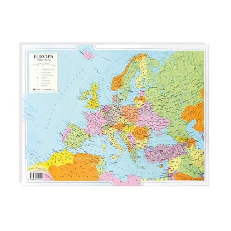 1 - CWR 10 pezzi Carta geografica A3 Europa plastificata fisico/politica