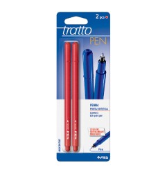1 - FILA Tratto Pen Metal Penna a Punta Sintetica Colore ROSSO 2 Pezzi 030802