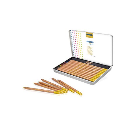 1 - FILA Scatola metallo pastelli Giotto gold 10 pezzi