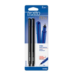 1 - FILA Tratto Pen Metal Penna a Punta Sintetica Colore NERO 2 Pezzi  030803