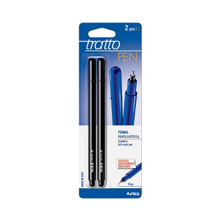 1 - FILA Tratto Pen Metal Penna a Punta Sintetica Colore NERO 2 Pezzi  030803