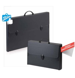 1 - BALMAR Valigia BALMAR in Polionda con Dorsi Rigidi Total Black 37x60x5 400173500