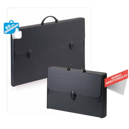 1 - BALMAR Valigia BALMAR in Polionda con Dorsi Rigidi Total Black 37x60x5 400173500