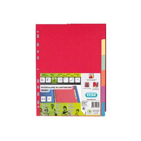 1 - FAVORIT  Divisori A4 6 colori in cartoncino Favorit 204883