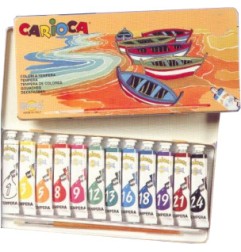 1 - CARIOCA Colori a Tempera con Scatola in Metallo 7 Pezzi K0111