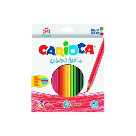 1 - 24 pz Pastelli Carioca colorati colori assortiti 40381