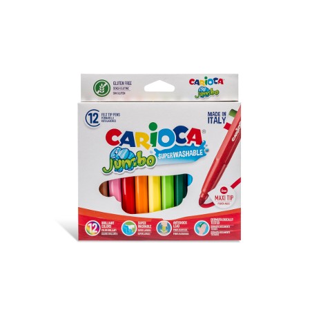 1 - 12 pz Pennarelli Carioca Jumbo colori assortiti 40569