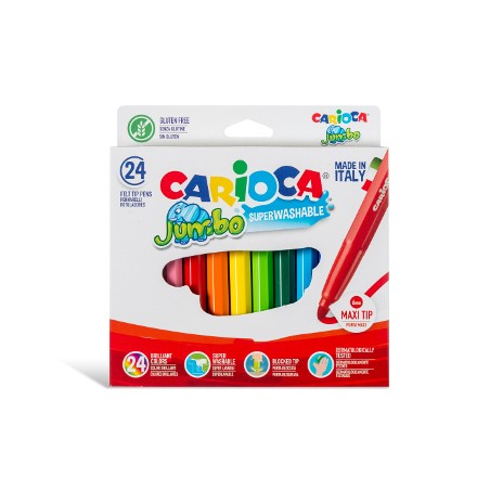 1 - 24 pz Pennarelli Carioca Jumbo colori assortiti 40570