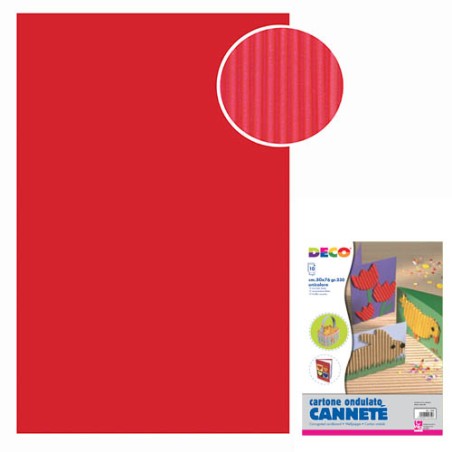 1 - Cartoncino Ondulato Cannete' CWR - 50x70 cm - rosso - 10 pz 2206/1