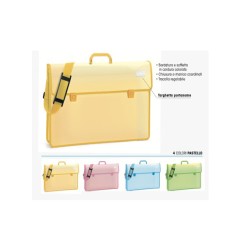 1 - VALIGIA C/TRACOLLA E SOFF.4 COLORI PASTEL 52X37X8 CM. 61962
