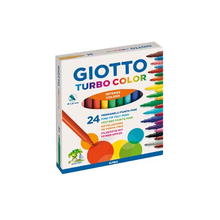 1 - FILA Giotto Turbo Color Pennarelli a Spirito Inchiostro Lavabile 24 Colori 4170