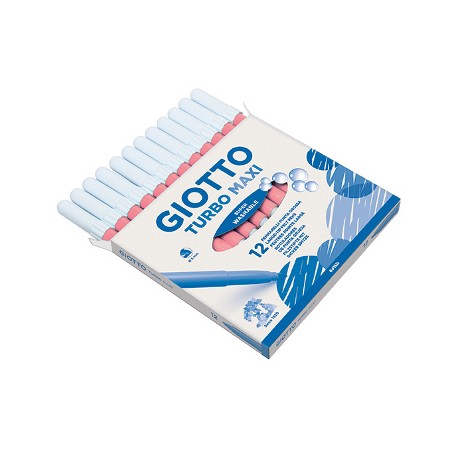 FILA Giotto Turbo Maxi Pennarelli a Spirito Inchiostro Lavabile Rosa 12 Pezzi 456007