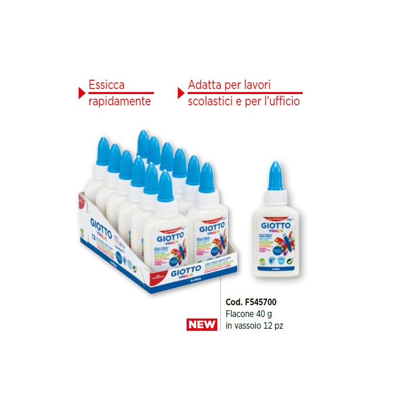 COLLA GIOTTO VINILIK 40GR. -12pz 5457 FLACONE DOSATORE