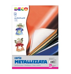 1 - CWR DECO Album 10 Fogli Carta Metallizzata Adesiva cm24X34  2155
