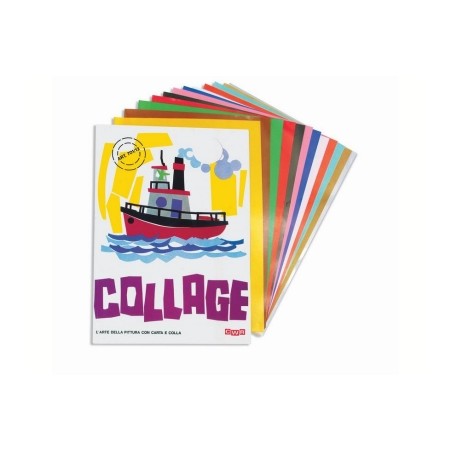 1 - CWR Album COLLAGE 12 Fogli Carta Lucida Ritagliare Incollare  24x34 701/12