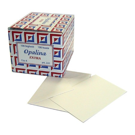 1 - Set 100 Biglietti da Visita e 100 Buste, di colore Bianco, f.to 4 7x11 cm 221