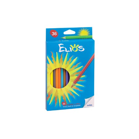 1 - 36 pz Pastelli Elios laccati Fila colori assortiti 2739