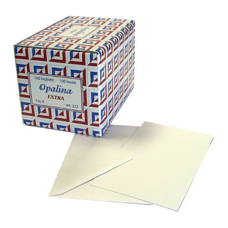1 - Set 100 Biglietti da Visita e 100 Buste, di colore Bianco, f.to 9 9x14 cm 222