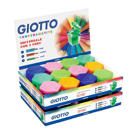 1 - FILA Temperamatite GIOTTO a 3 Fori con Serbatoio 24 Pezzi  2330