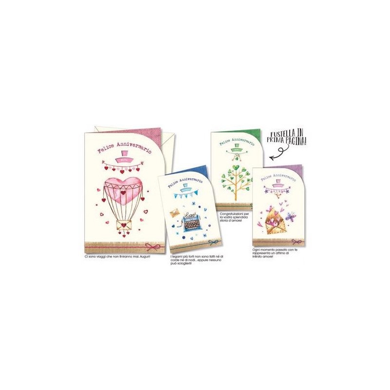 BIGLIETTI ANNIVERSARIO ROTELLA -12pz CROMO AN5667