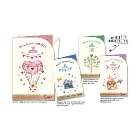 1 - BIGLIETTI ANNIVERSARIO ROTELLA -12pz CROMO AN.5667