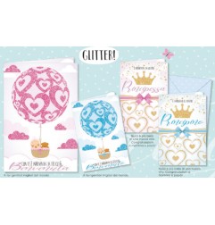 1 - BIGLIETTO NASCITA PRINCIPE & PRINCIPESSA -12pz NA.6080