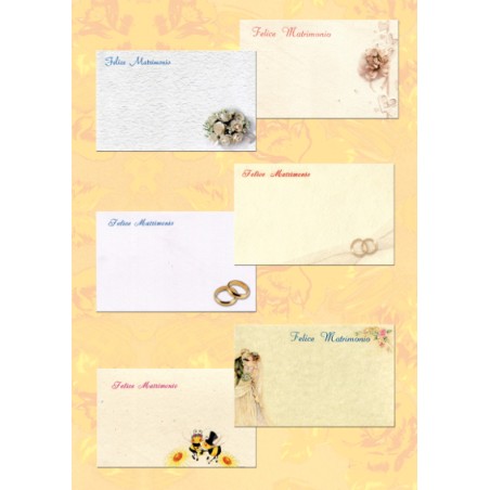 1 - 100 pz Biglietti + Busta per Matrimonio, f.to 9 9x14 cm  9171
