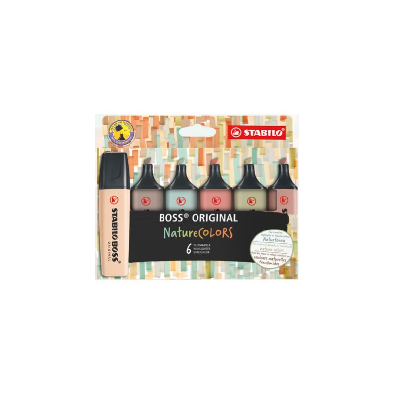 Stabilo Boss Original Nature Colors 6 evidenziatori colori naturali 70/6-2-2