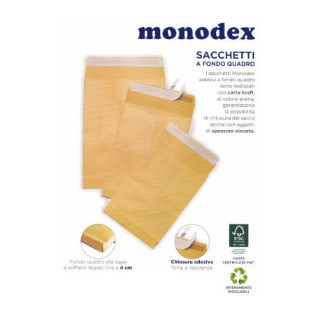 1 - BLASETTI Busta color avana con soffietti laterali 250 pz 120 gr 30x40x4 0936 Monodex