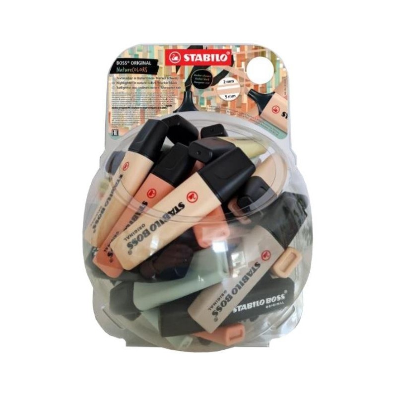 Stabilo Boss Original Nature Colors display 60 evidenziatori tonalità naturali + nero 70/60-2-1