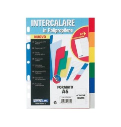 1 - FAVORIT  Divisori intercalare A5 6 colori PLP Favorit 500802
