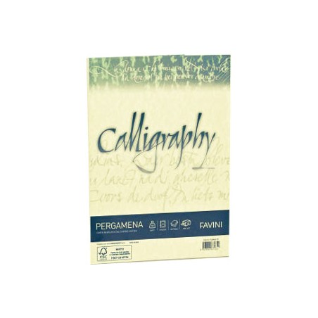 1 - FAVINI  Carta pergamena A3 colore crema Calligraphy 190GR 250pz A692253