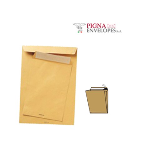 1 - PIGNA Busta color avana con soffietti laterali 250 pz 100 gr 19x26x4 655232