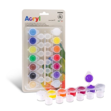 1 - MOROCOLOR PRIMO Set Colori Tempera Acrilica in Vasetto 14 Pezzi 161TA14BL