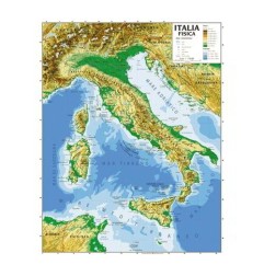 1 - CWR Carta geografica Italia plastificata fisico/politica 100x140 06990