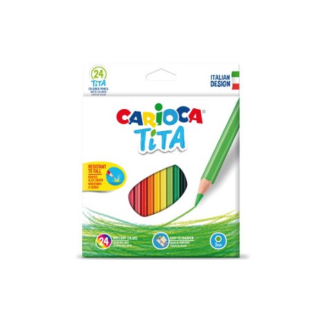 1 - 24 pz Pastelli Carioca Tita colori assortiti 42794