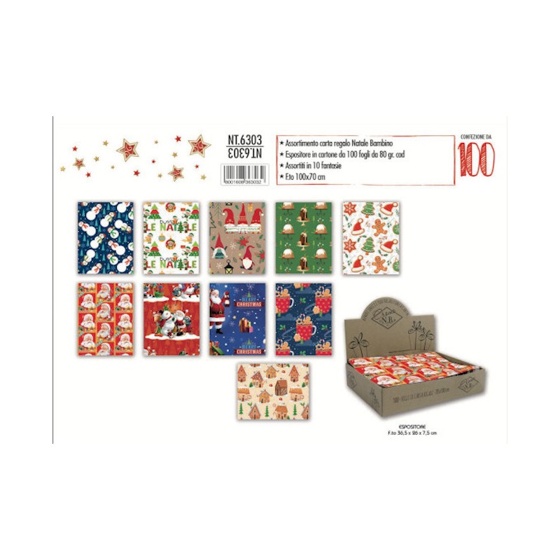 CARTA REGALO NATALE BAMBINO (10x10fg) NT6303