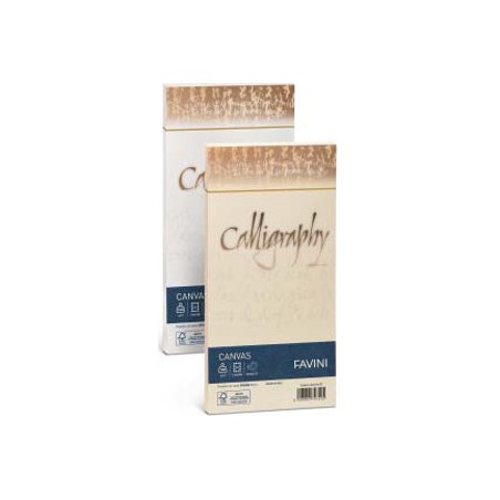 1 - Buste Calligraphy Canvas Favini - 11x22 Cm bianco 25pz 100 gr A570414