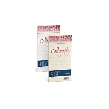 1 - Buste Calligraphy Millerighe Favini - 12x18 Cm Bianco Conf. 25 100 gr A570427