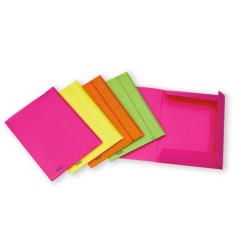 1 - Cartellina a 3 lembi con elastico FAVORIT Neon 24x33cm assortiti 066846