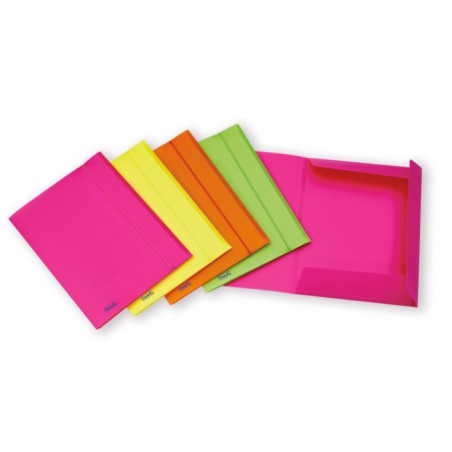 1 - Cartellina a 3 lembi con elastico FAVORIT Neon 24x33cm assortiti 066846