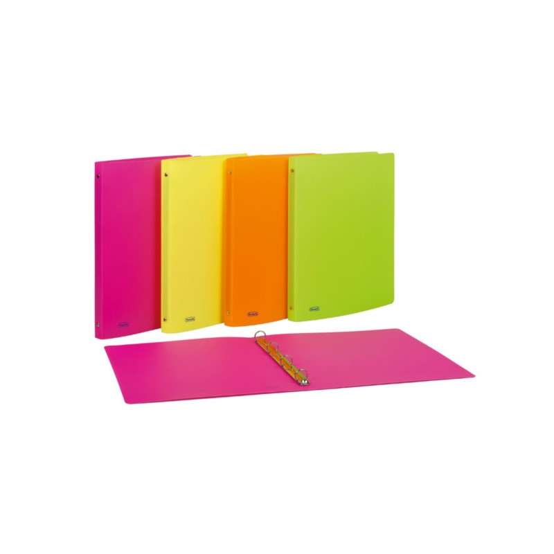 FAVORIT Raccoglitore NEON in PPL 4 Anelli d.15mm 22x30cm - Colori Fluo Assortiti 066847