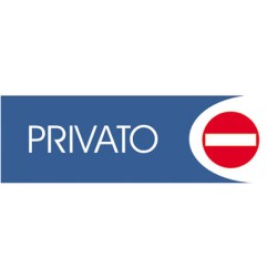 1 - LETTERFIX LOGOFIX Targa Adesiva Cartello PRIVATO 18x6 T00739