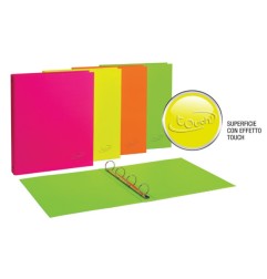 1 - FAVORIT Raccoglitore Personalizzabile Neon in PPL 4 Anelli d.30mm 22x30 cm - Colori Assortiti 090369